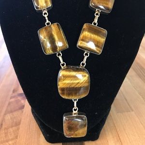 Sterling silver and tiger eye necklace